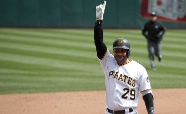 PITTSBURGH, PA - APRIL 03: Francisco Cervelli #29 of the Pittsburgh Pirates reacts after hitting a triple in the sixth inning during opening day against the St. Louis Cardinals at PNC Park on April 3, 2016 in Pittsburgh, Pennsylvania.   Justin K. Aller/Getty Images/AFP