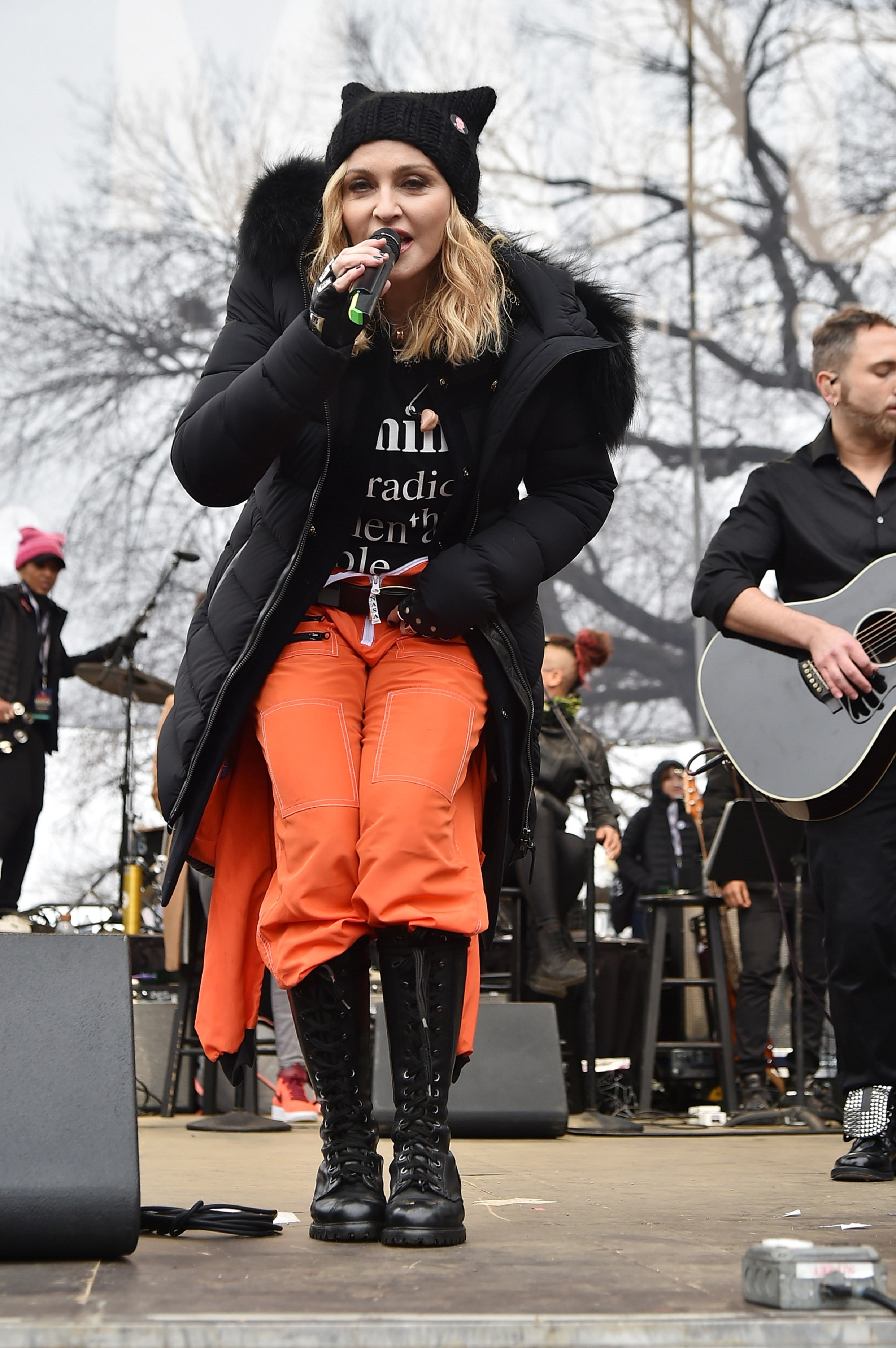 WASHINGTON, DC - JANUARY 21: Madonna performs onstage during the Women's March on Washington on January 21, 2017 in Washington, DC.   Theo Wargo/Getty Images/AFP